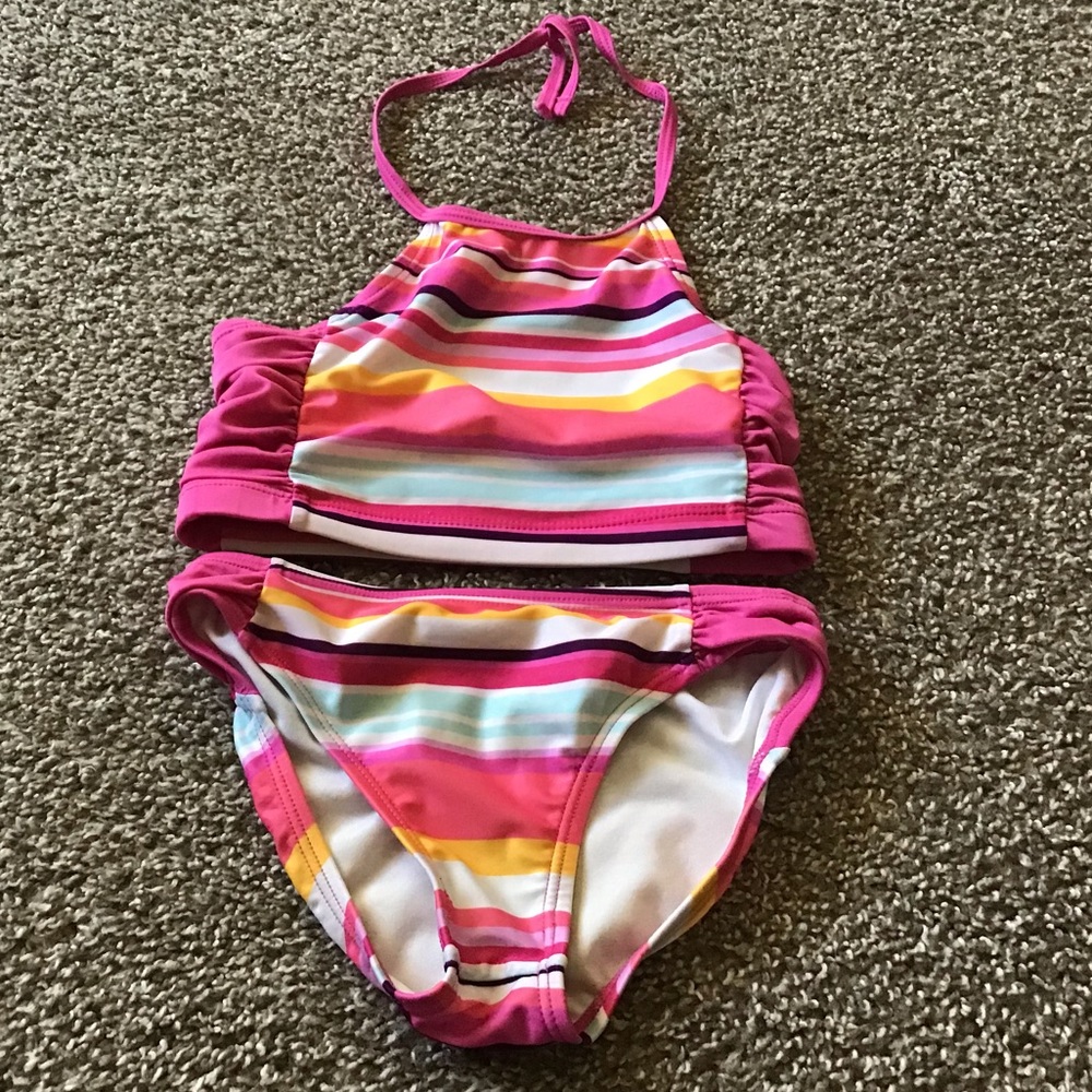 Gymboree 2 piece tie back swimsuit, size 5/6